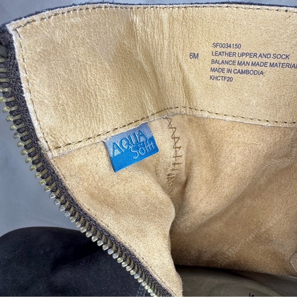 NWT Aqua Sofft Sharnell Charcoal Lace Up Boots Waterproof Western boho Sz6 Rodeo - Picture 7 of 14